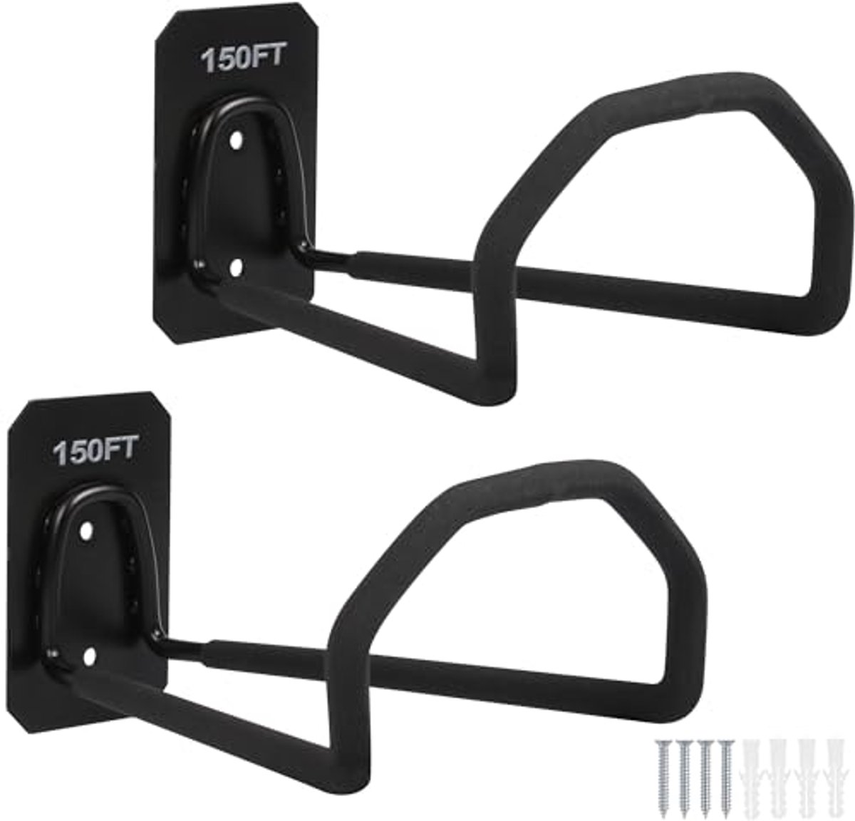 Heavy Duty Wandmontage Slanghouder Set voor Tuinslangen en Kabels - Set van 2
