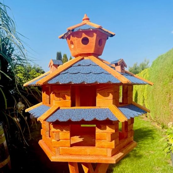 Nichoir XXL résistant aux intempéries pour Jardin et balcon - Accents marron et bleu