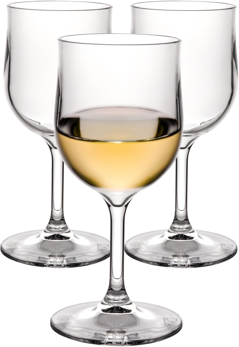 MPDrink Wijnglas Tulp - 8x - SAN kunststof - 25 cl - onbreekbaar - herbruikbaar - wijnglazen