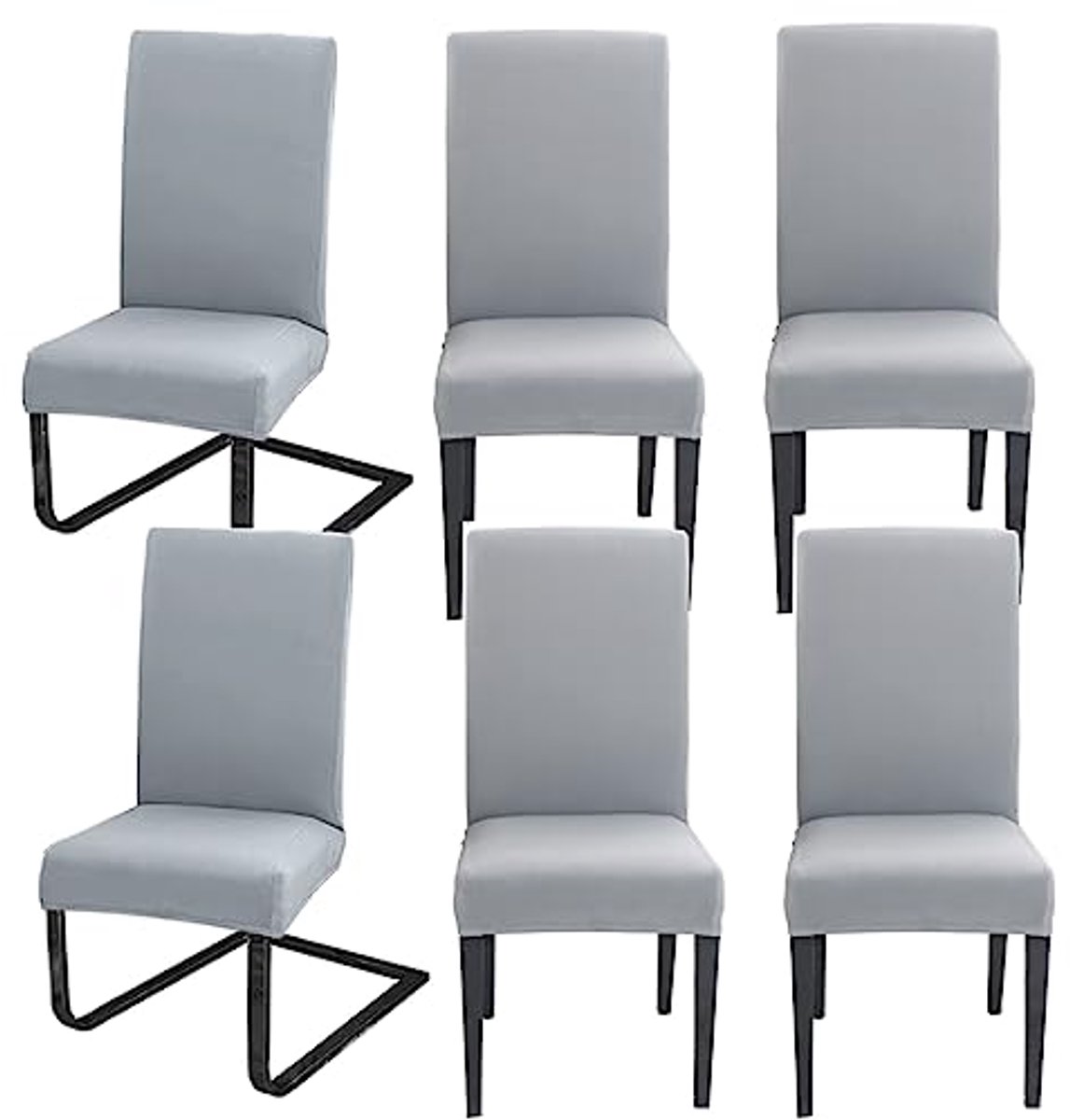 Set van 6 afneembare en wasbare stoelhoezen voor kantelbare stoelen