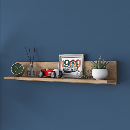 Asir - Wandplank - Okkernoot - 90 x 14,8 x 15 cm