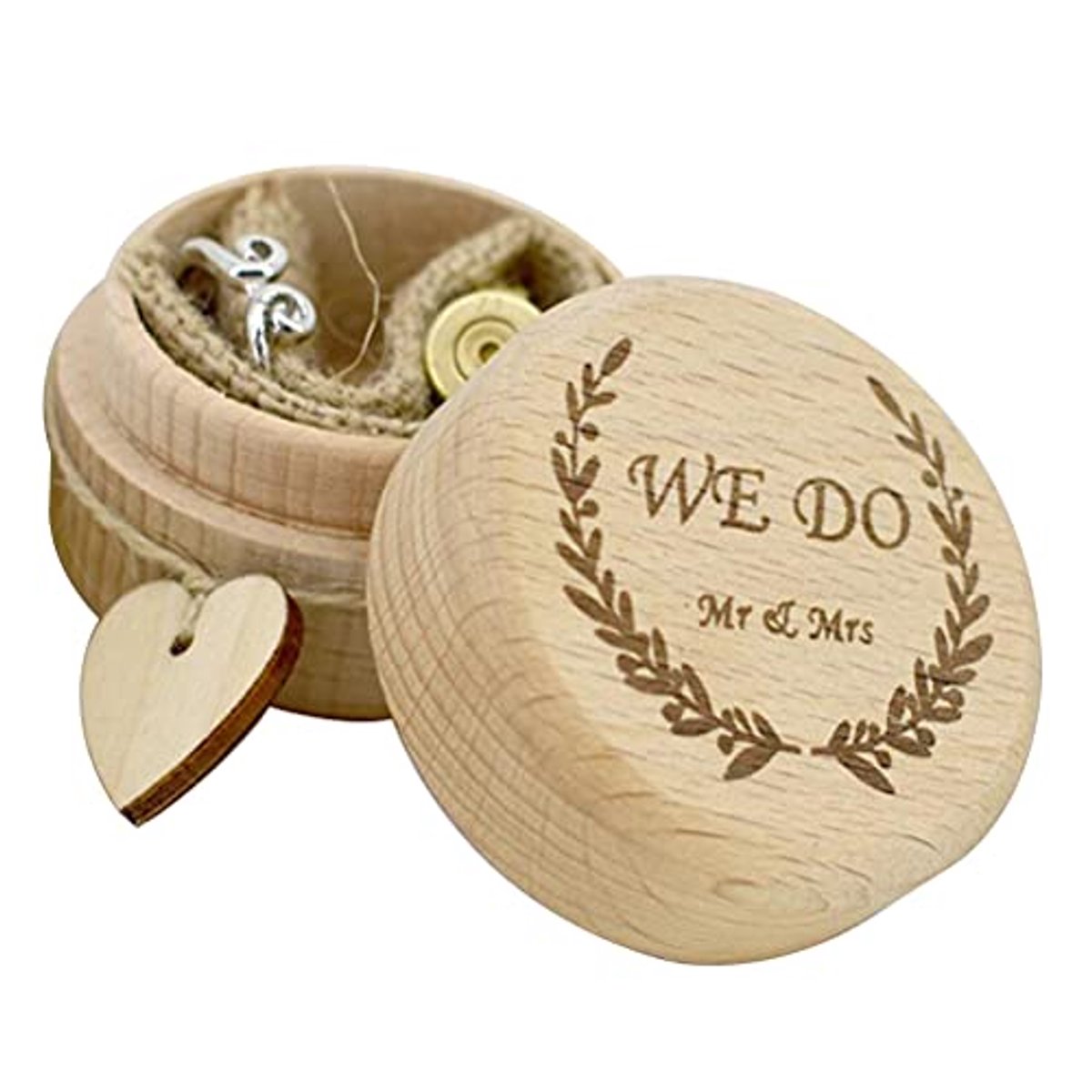 Houten Trouwring Doos Gepersonaliseerd Gegraveerd voor Verloving en Bruiloft