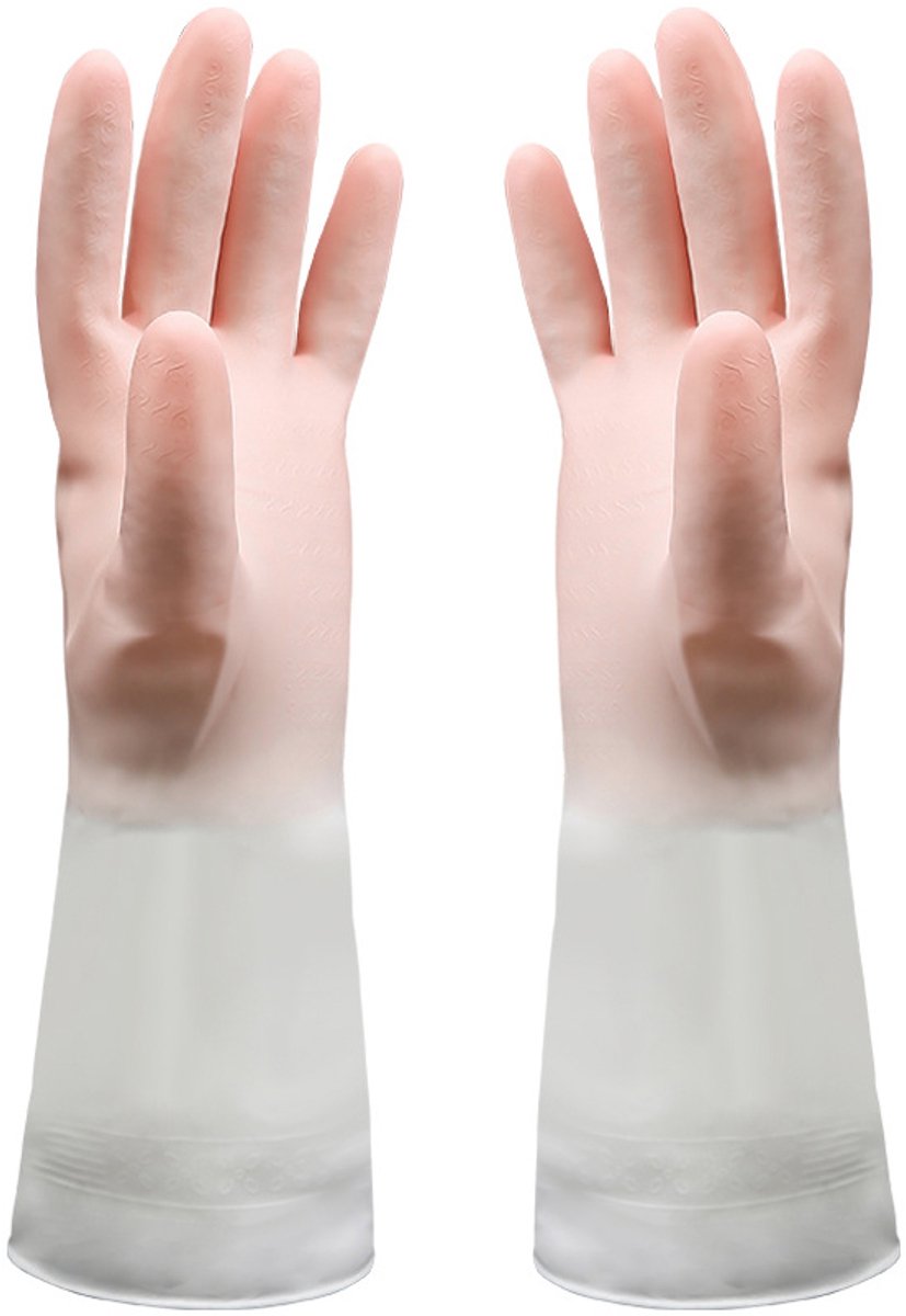 TuseRxln Dishwashing Gloves - Keukenhandschoenen - Herbruikbaar Met Niet-glij Patroon - 1 - Voor Vrouw & Man Rosé