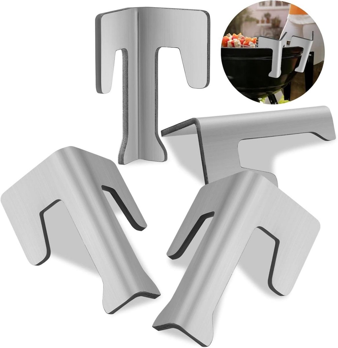 EXCITAT Grillpan afstandhouders - Grillpan accessoire - roestvrij staal - eenvoudig te gebruiken - voor vuurvaten, grillpannen - 4 stuks