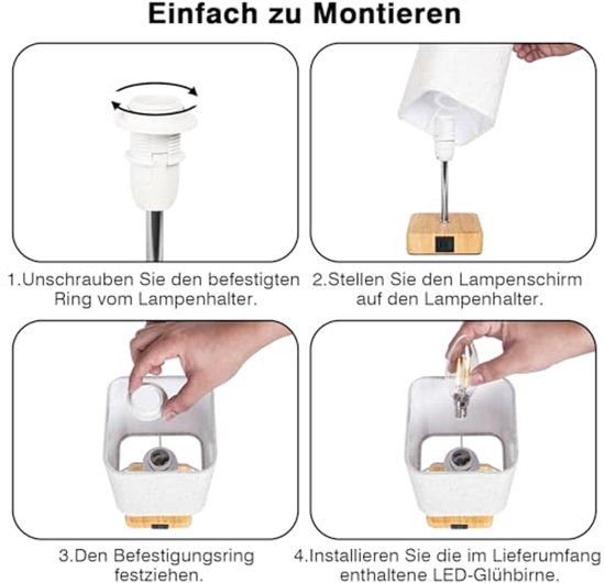 Dimbare Nachtlamp met Aanraakfunctie en 3 Helderheidsniveaus voor Slaapkamer en Woonkamer van Merkloos — afbeelding 4
