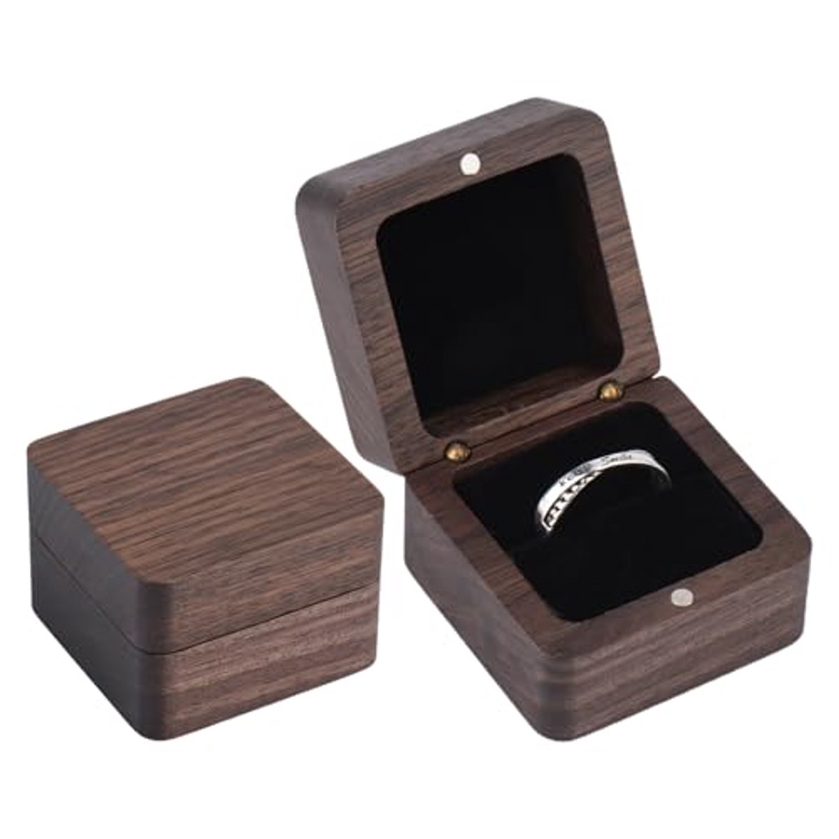Handgemaakte Ringendoos van Hout - Perfect voor Verlovingen en Huwelijksaanzoeken