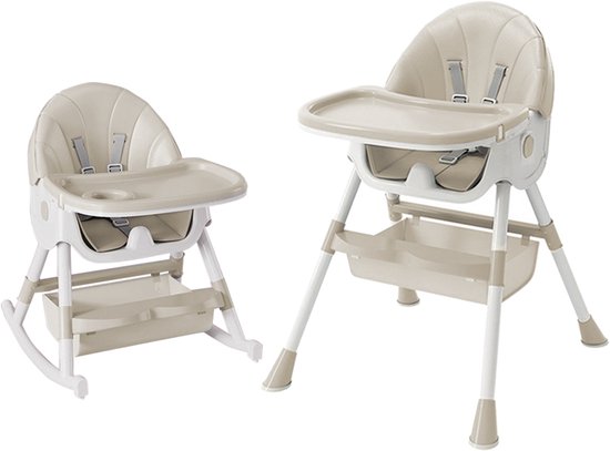 PIPIPOXER 6 in 1 kinderstoel met babyligstoel en babyschommelstoel, verstelbare en opvouwbare kinderstoel met eetblad en wielen,Roze van PIPIPOXER — afbeelding 2