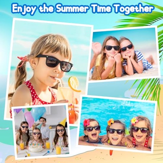Zonnebrillen voor kinderen - 8 stuks voor verjaardagsfeestjes, zomer en strand van Joyibay — afbeelding 2