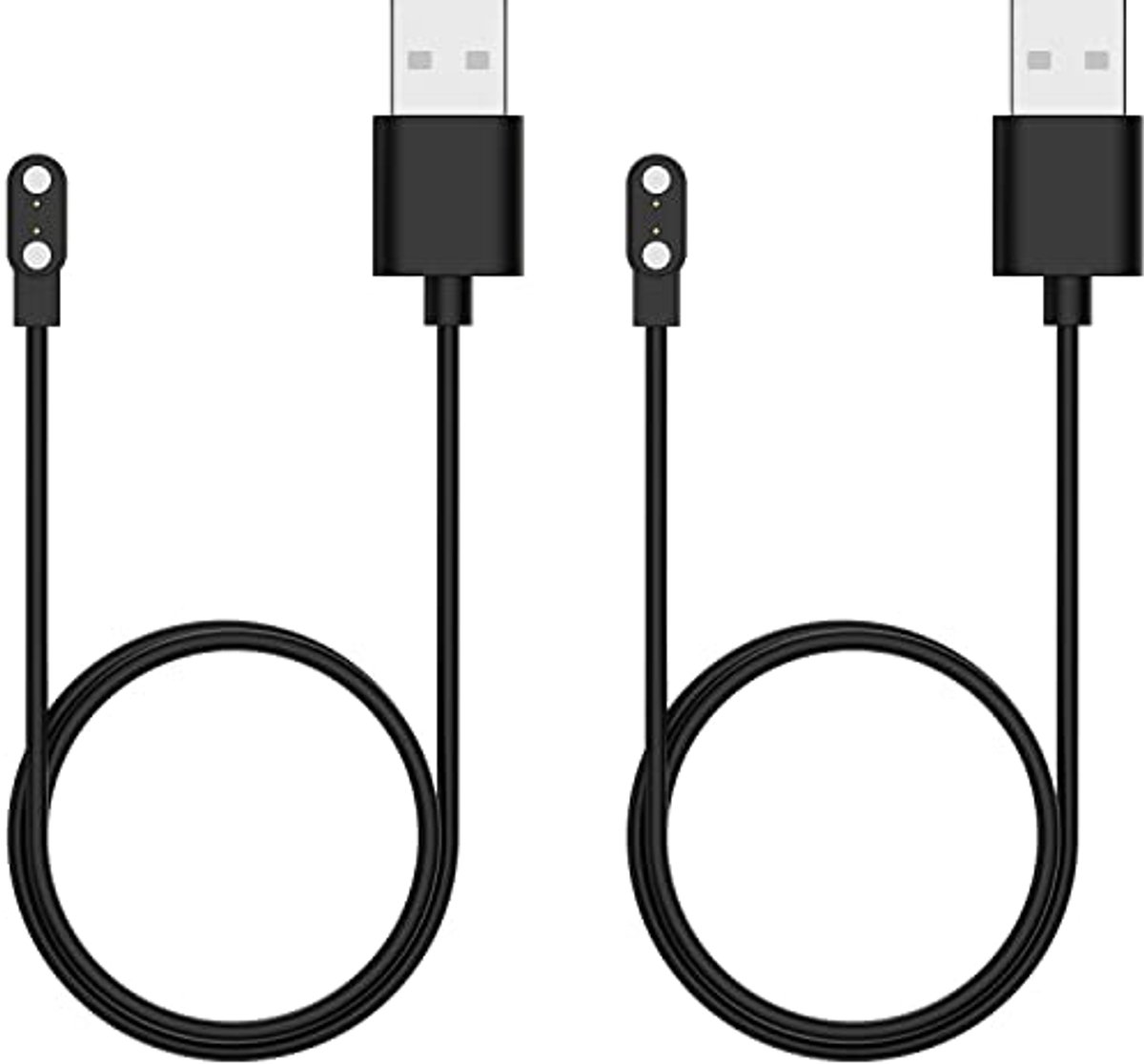 Oplaadkabel voor Smart Watch - Vervangende USB Magnetische Oplader (2 Stuks)
