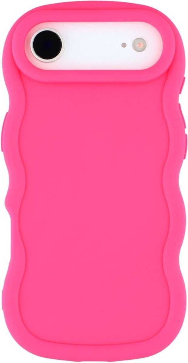 Hoesje geschikt voor Apple iPhone Air - Phonesta Wavy Silicone Back Cover - Hot Pink