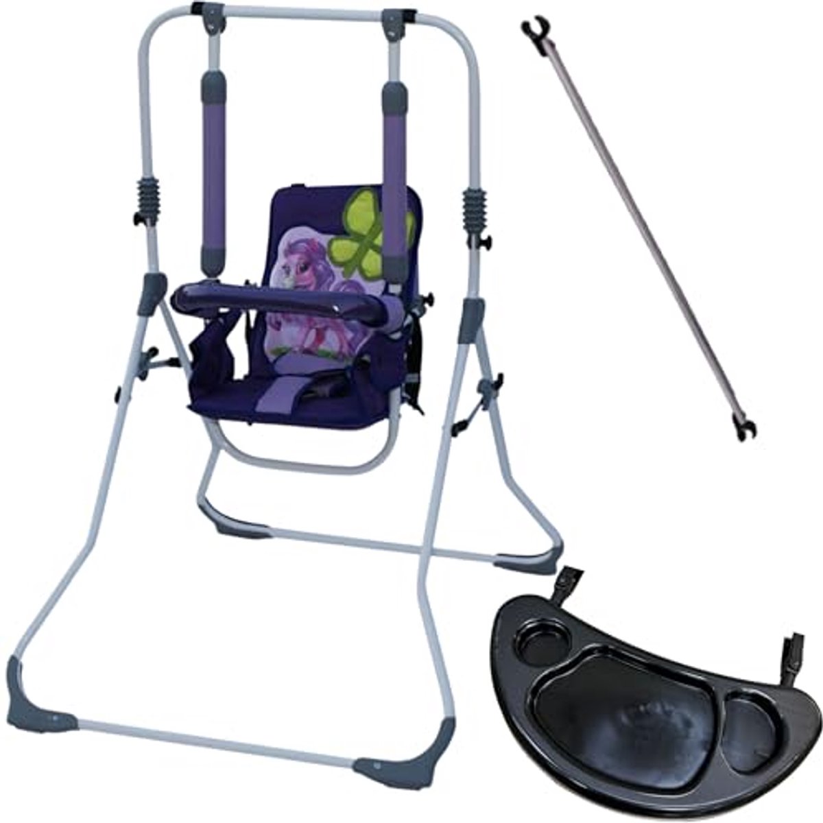 Image of 2-in-1 Kinderschommel en Babyschommel voor Binnen en Buiten met Veiligheidsgordel