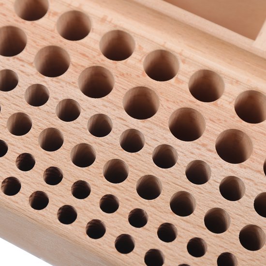 Porte-outils en Cuir 98 trous, Outils en bois, boîte de rangement en bois, organisateur