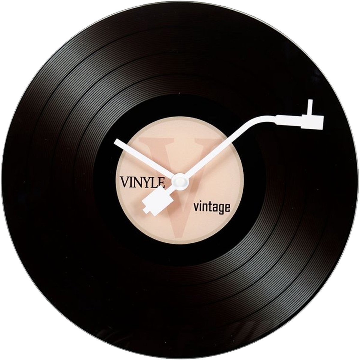 Ostaria Wandklok/muur klok Vinyl - D30 cm - glas - LP - keuken/kamer