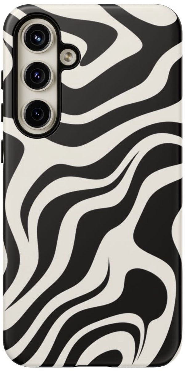 Zwart-Wit Abstract Zebra-Patroon – Telefoonhoesje Geschikt voor Samsung Galaxy S24 Plus