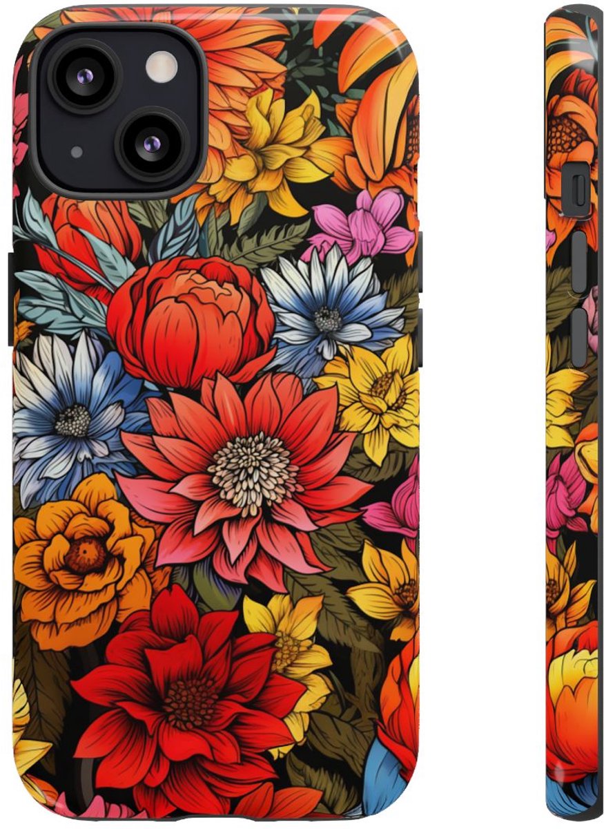 Levendig Bloemenpatroon – Telefoonhoesje Geschikt voor iPhone 13