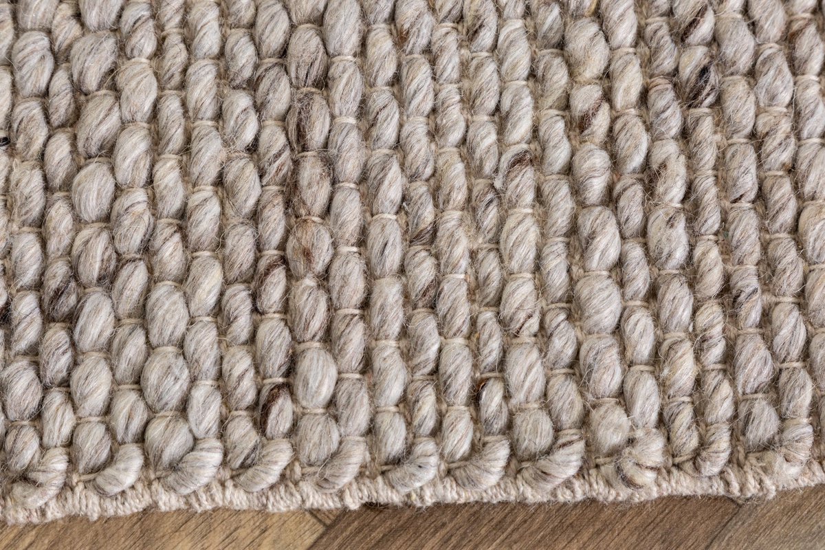 Design Tapijt WOOL 240x160cm zilvergrijs gemaakt van wol - 41717