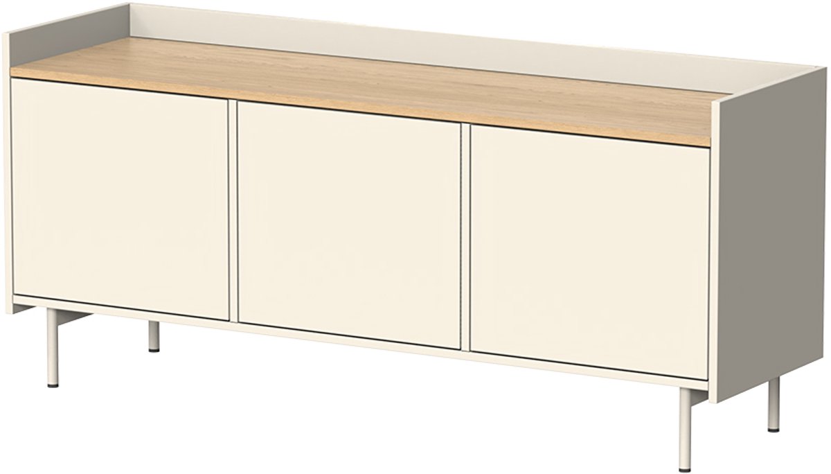 Vicco Velina TV-meubel – 140 x 63 cm met 3 deuren Crème