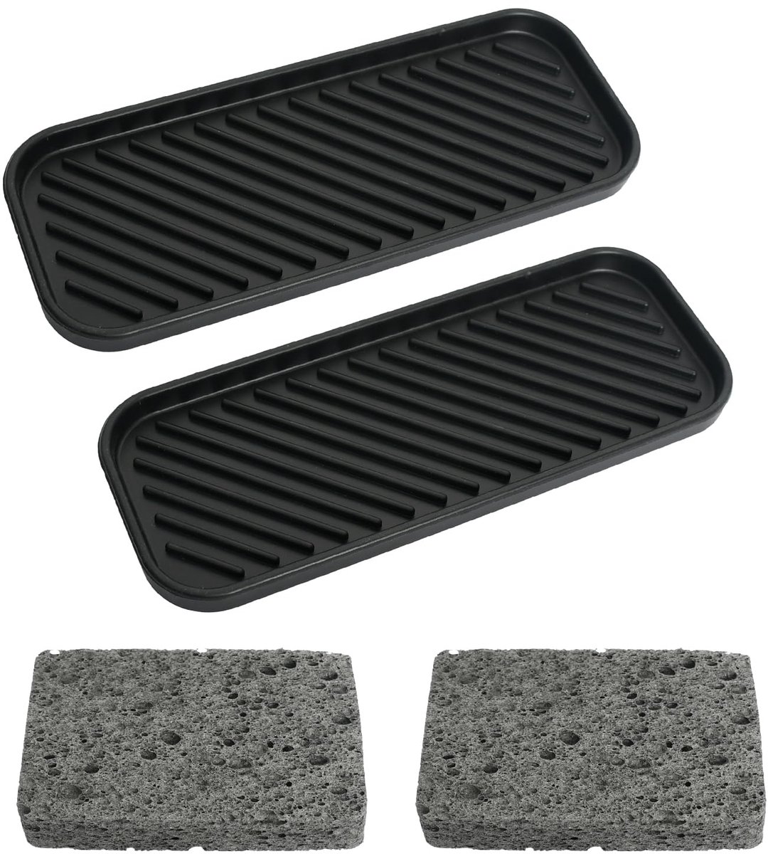Ibenzoa® Set van twee multifunctionele organisatoren met schuursponzen voor keuken en badkamer