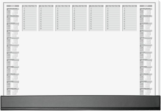 Sous-main Sigel - Office - avec calendrier 2026/2027 - Format A2 - avec agenda journalier/semaine - 40 feuilles détachables - SI-H6365