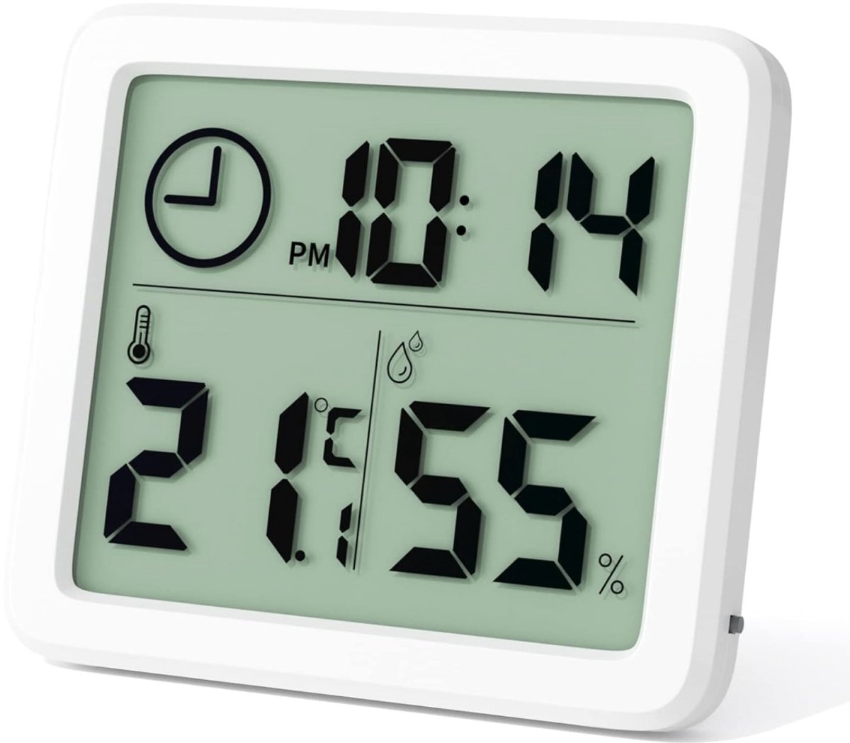 EXCITAT Binnenthermometer - Digitale thermometer - Mini - Draagbaar - voor thuis, kantoor, kas - Wit