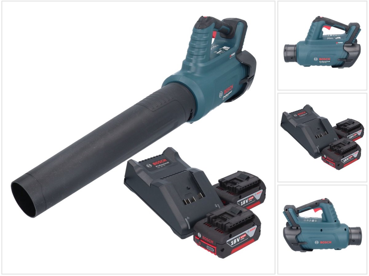 Bosch GBL 18V-750 Professionele accubladblazer 18 V BITURBO Brushless + 2x accu 4.0 Ah + lader