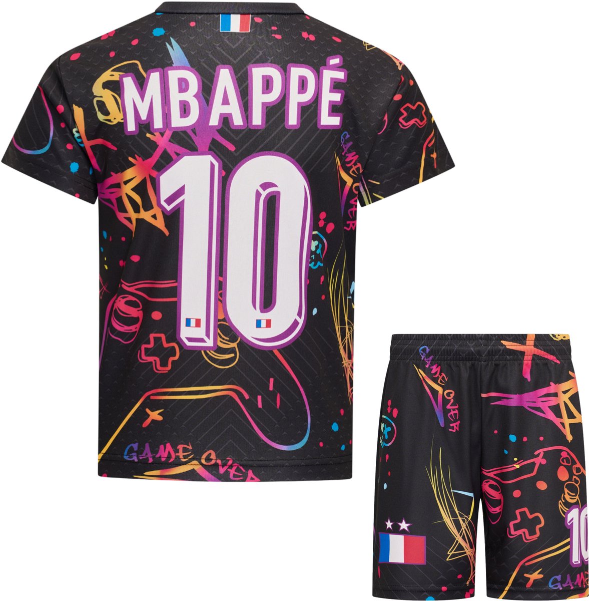 Mbappe Voetbaltenue Gaming Voetbalshirt & Broekje Set - Gaming Edition Frankrijk - Kinderen t/m Volwassen Maten - Maat XXL