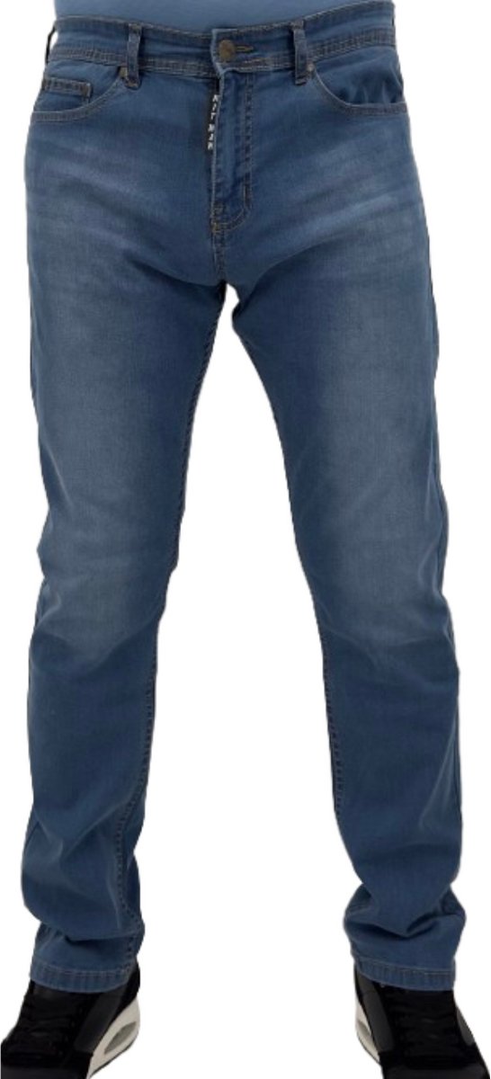 Hitman Jeans Heren - Extra Stretch - Spijkerbroek Heren Volwassenen - Regular-Fit - Spijkerbroek Mannen - Hemel Blauw - Maat W34 L32