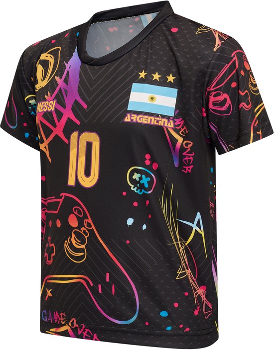 Set maillot et short de football Messi Gaming Argentine - Tailles Enfants et adulte - Taille 152