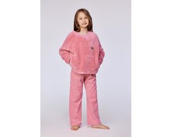 Woody Meisjes-Dames sweater en broek roze - maat 164/14J