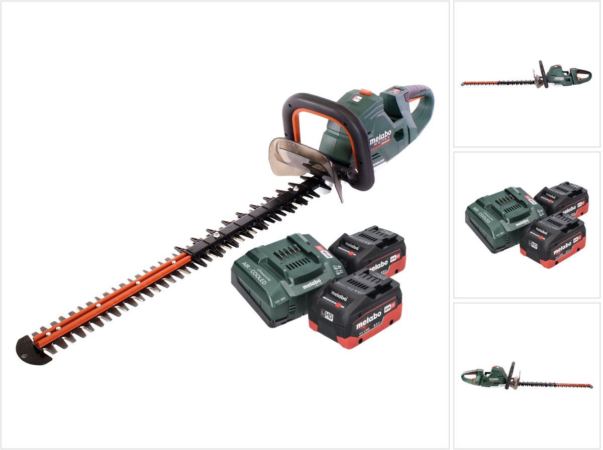 Metabo HS 18 LTX BL 65 accu heggenschaar 18 V 60 cm borstelloos + 2x accu 8.0 Ah + lader