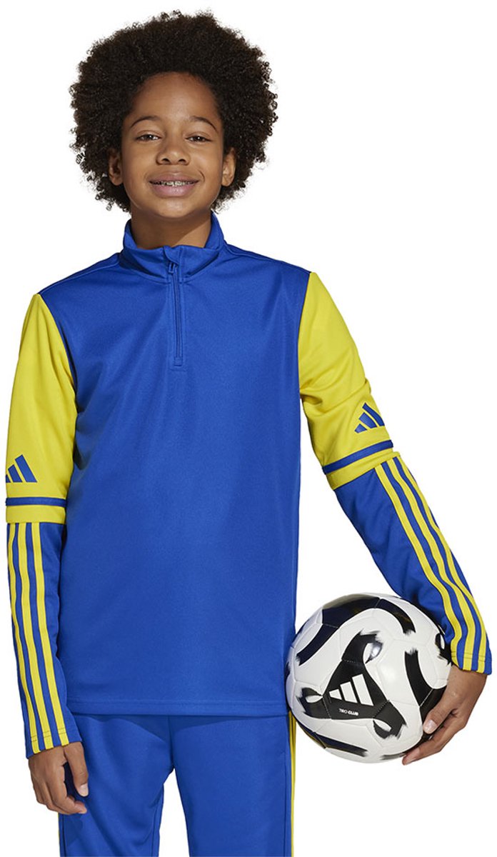 Adidas Squadra 25 Training Sweatshirt Met Halve Rits Blauw 15-16 Years Jongens,Meisjes