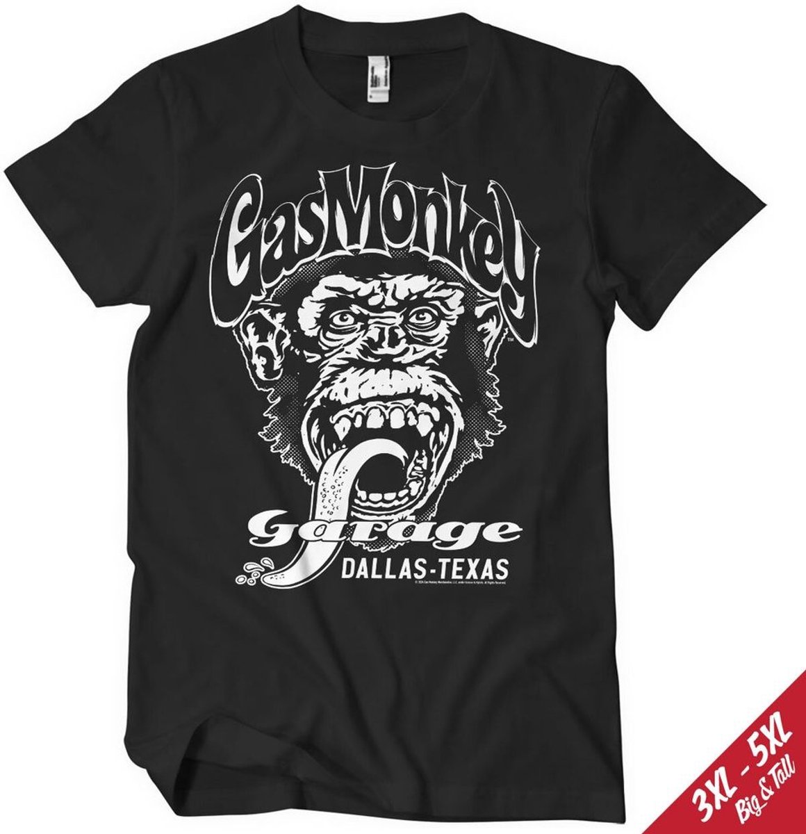 Gas Monkey Garage T-Shirt Dallas, Texas Big & Tall T-Shirt GMG-1-GMG001-H95-4 Black-3XL