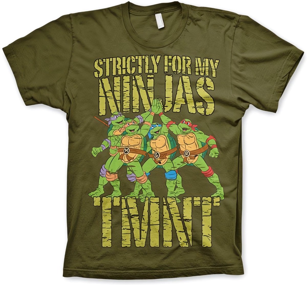 Teenage Mutant Ninja Turtles TMNT Strictly For My Ninjas T-shirt olijfgroen