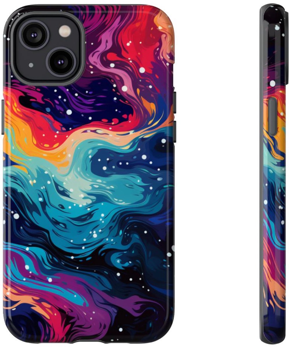 Kleurrijk Abstract Galaxy Patroon – Telefoonhoesje Geschikt voor iPhone 14 Plus