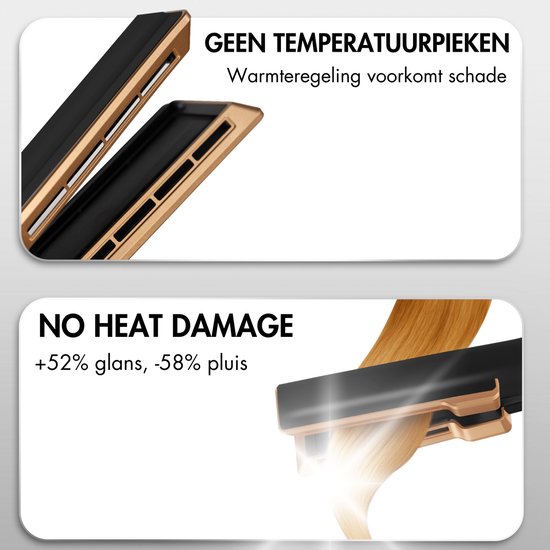 Fer à lisser Sansbeauté® Sanstraight Wet-to-Dry - 2 en 1 - Sèche-cheveux et Fers à lisser - Coldshot - 80℃ à 140℃ - Lisseur vapeur Alternatief