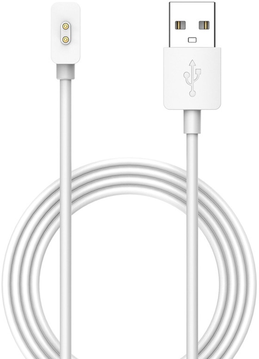 Oplader - USB oplaadkabel 1 meter - geschikt voor Xiaomi Mi Band 8 / Redmi Watch 4 / Redmi Watch 5 / Smart Band 9 PRO / 9 Active - wit