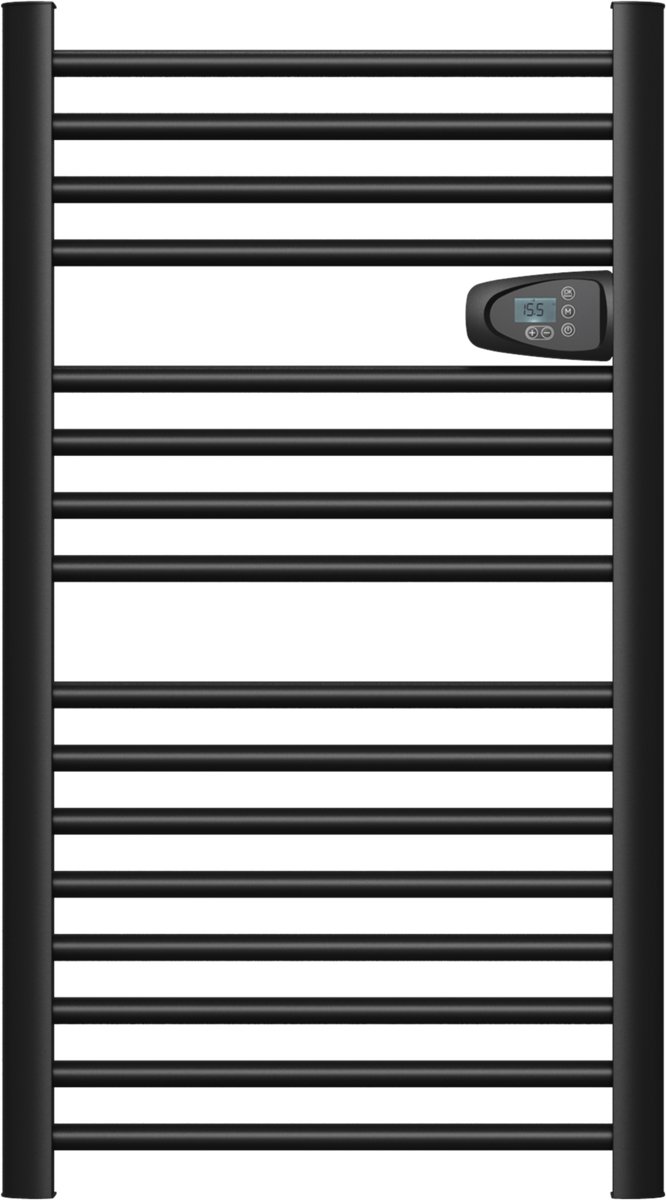 Bestherm Hestia Radiator - Elektrische verwarming - Handdoekdroger - 500W - LCD scherm - Programeerbare thermostaat - Zwart