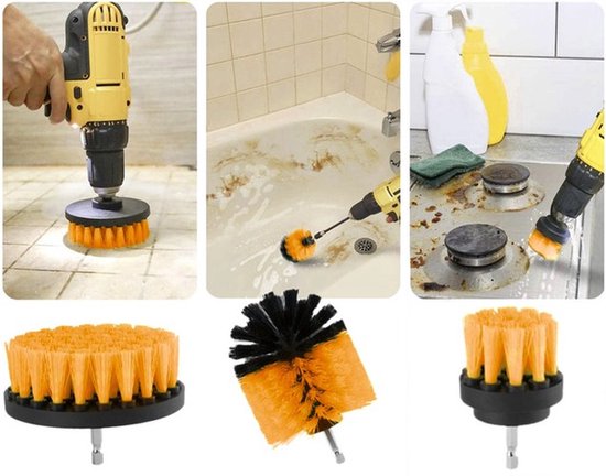 Jeu de 22 brosses pour perceuse | Brosse à récurer | 6 tailles de brosses Drill | Brosses de nettoyage pour intérieur et extérieur | 50 mm / 100 mm / 120 mm / 89 mm
