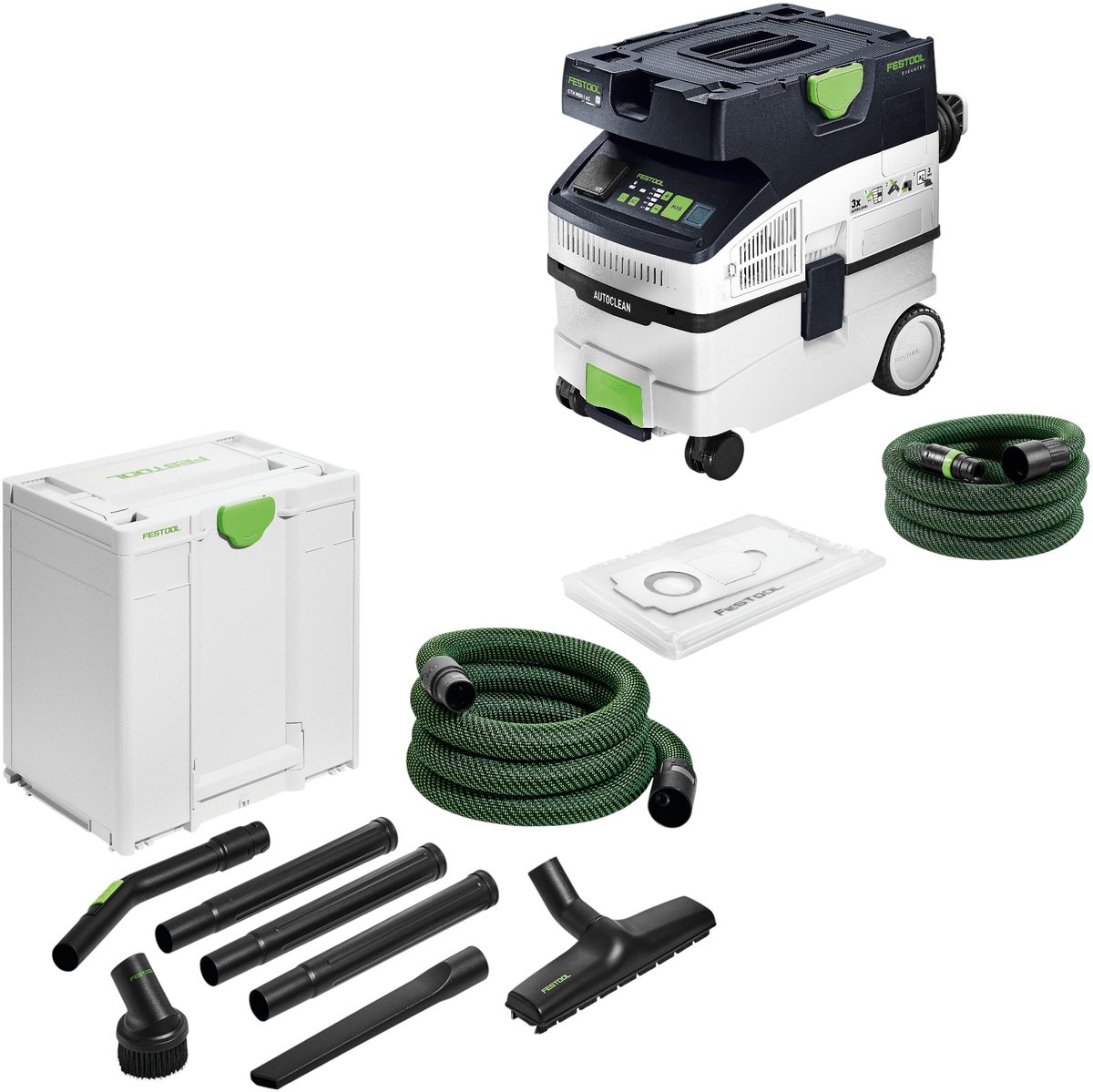 Festool CTH MIDI I AC CLEANTEC mobiele afzuigunit 1200 W 15 l stofklasse H + schoonmaakset voor vakmensen