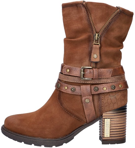 Mustang Sneaker met elastische veters Okergeel