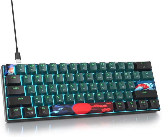 HyperX Alloy FPS Mechanical Gaming Keyboard and Accessories, Compact Shape, Cherry MX Blue, Red LED Backlight. Keyboard Full Size (104 Key) HyperX Red