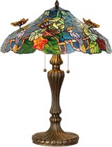 Lampe à poser tiffany avec papillons 65cm x Ø 52cm