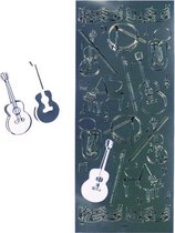 Stickers muziekinstrumenten zilver