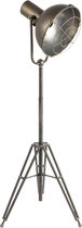 Clayre & Eef Vloerlamp 51*46*175 cm E27/max 1*40W Grijs Ijzer Rond Staande Lamp Staanlamp