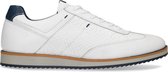 Manfield - Heren - Leren witte sneakers - Maat 42