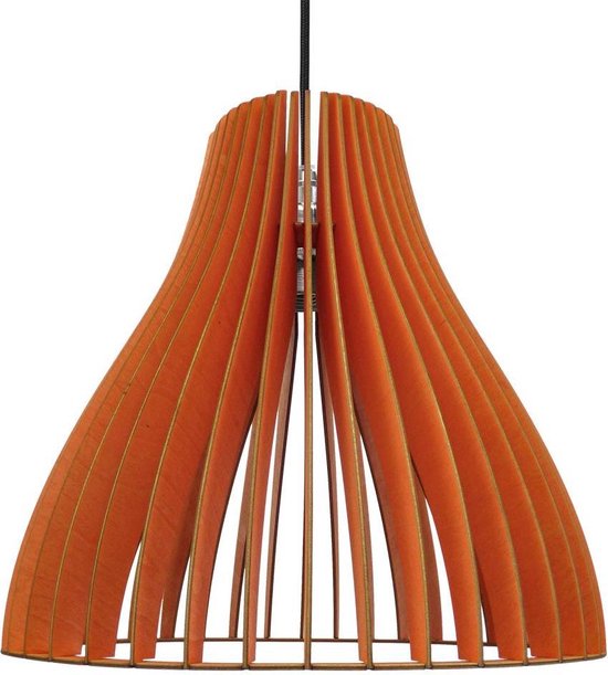 bol.com | wodewa moderne hanglamp hout plafondlamp NUBES rode LED E27  duurzame plafondlamp...