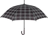 Perletti Paraplu Golf Schotse Ruit 114 Cm Automatisch Heren Zwart/rood