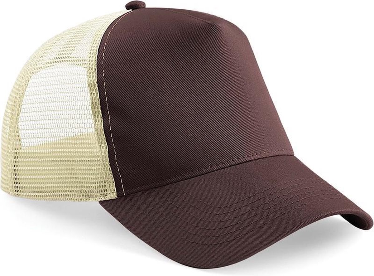 10x Truckers baseball caps bruin/beige voor volwassenen - voordelige petjes/caps