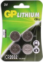 GP Lithium CR2032 knoopcelbatterijen - 4 stuks