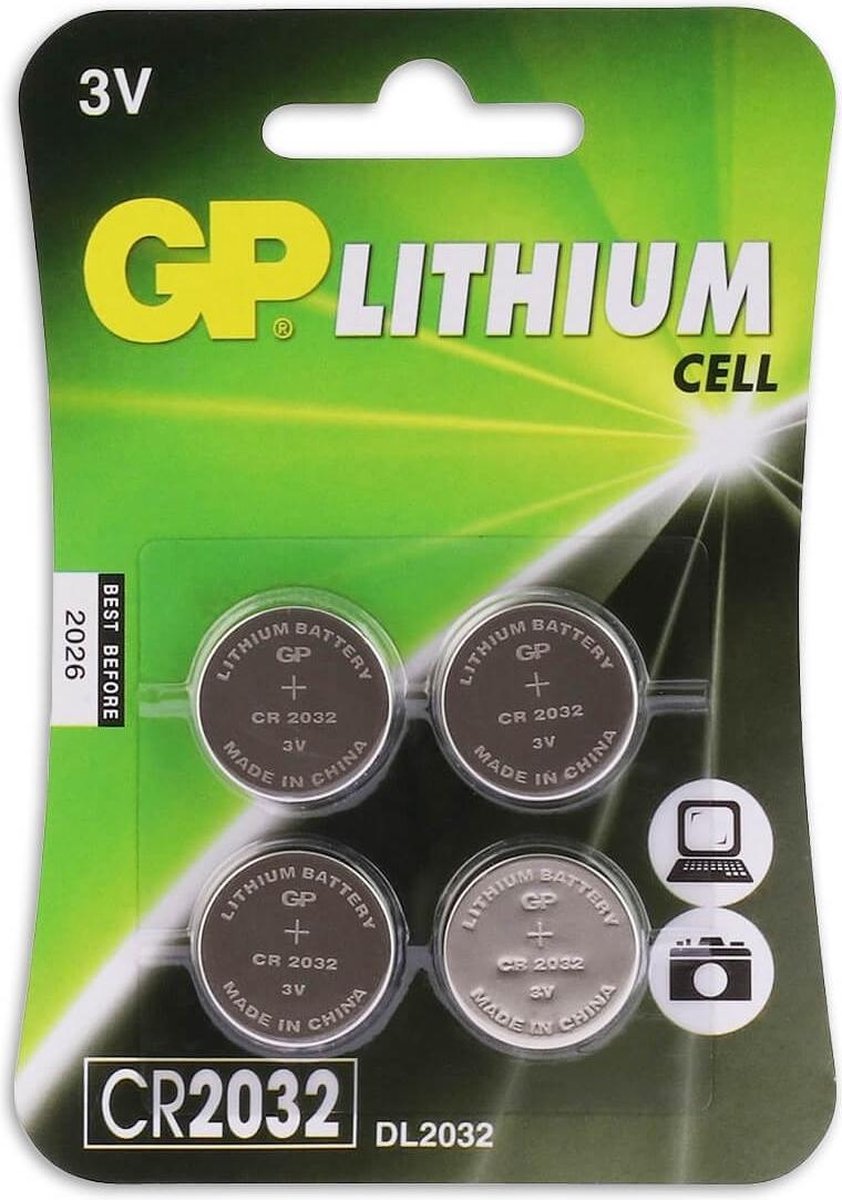 GP Lithium CR2032 knoopcelbatterijen - 4 stuks - GP